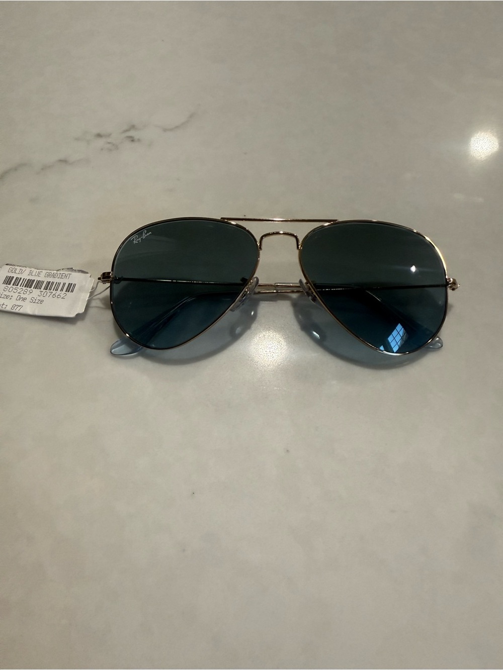 Ray-Ban RB3025 Aviator Gold Blue Gradient Sunglasses 58mm - NEW WITH TAGS